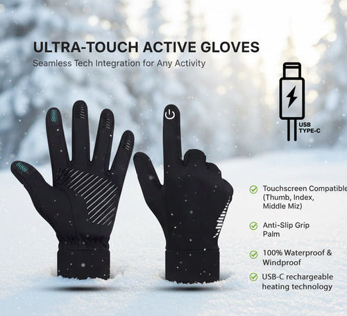 ThermXGlove USB-C Rechargeable Heated Winter Gloves